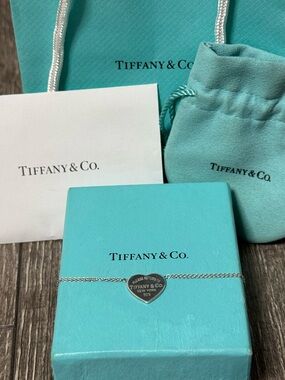 Tiffany & Co. Sterling Silver Necklace on Tiffany Blue